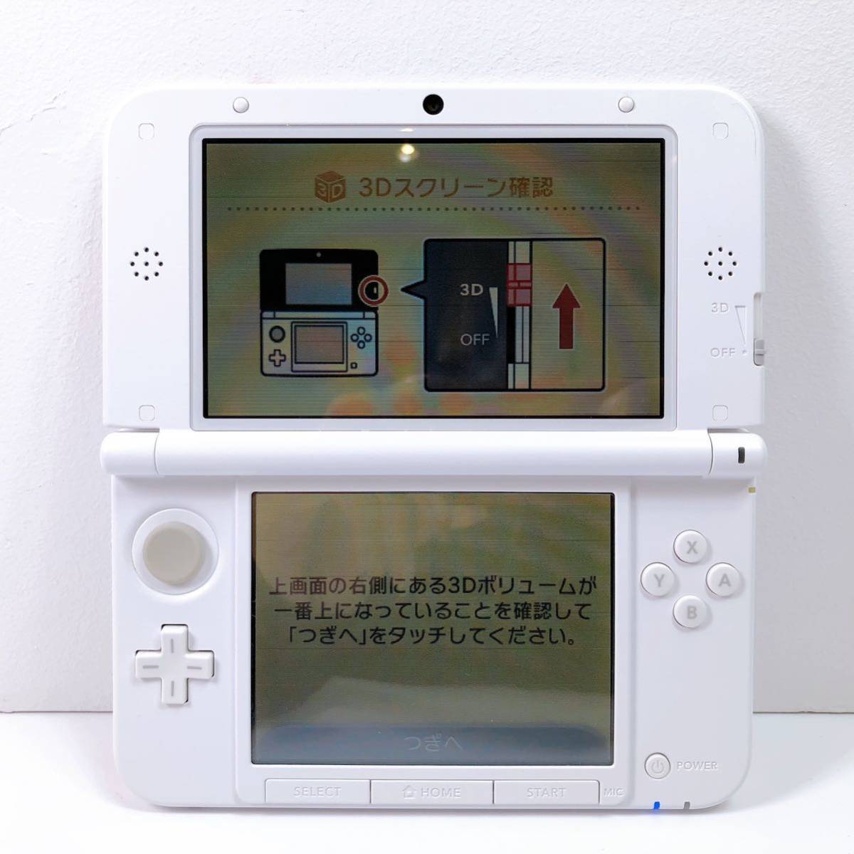 84【中古】Nintendo 3DS LL 本体 SPR-001 ニンテンドー 3DS LL どうぶつの森仕様 ホワイト タッチペン付き 動作確認 初期化済み 現状品_画像8