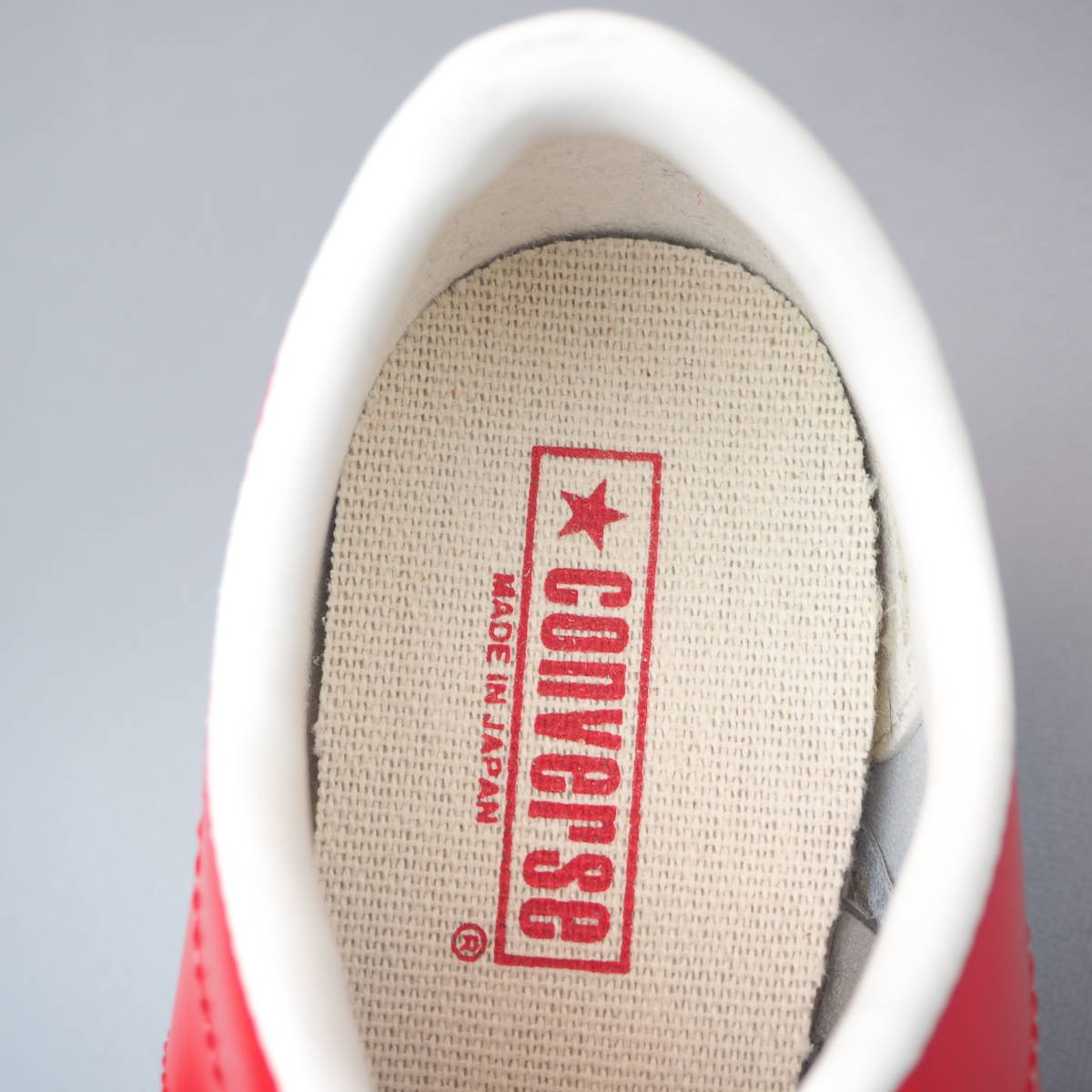 超美品!! US 8 / 26,5cm 日本製 converse ワンスター ONE STAR J RED 赤レザー made in japan_画像9