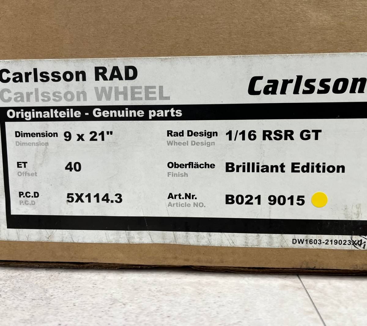 ★カールソン 1/16RSR GT ブリリアントエディション 9.0x21+40 114.3 5H 1本_画像4