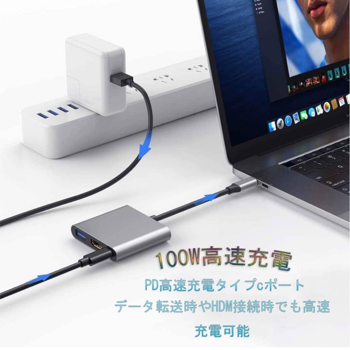 [ вскрыть только ]: SK-CinDa* USB Type C HDMI адаптер [2023 высокофункциональный версия ] USB-C ступица модель c to HDMI конверсионный адаптор 1080P черный 