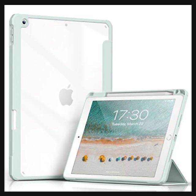 【開封のみ】Aoub iPad 10.2 ケース iPad 第9 / 8 / 7世代 ケース 2021 2020 2019 透明バックカバー Apple Pencil 収納可能　三つ折り_画像1
