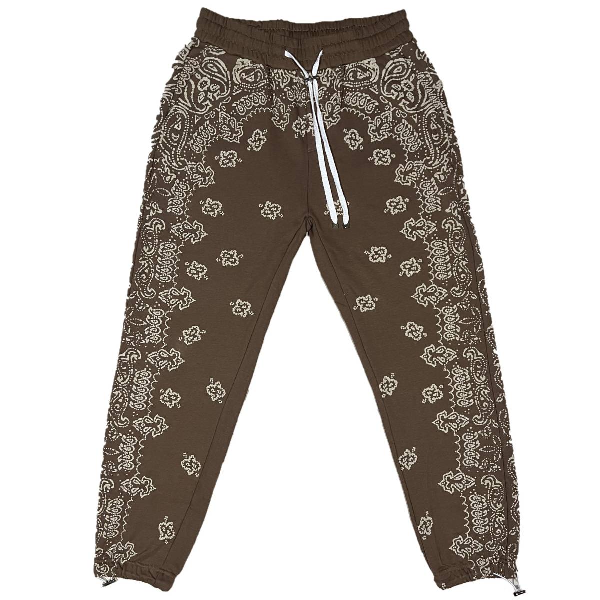 [並行輸入品] AMIRI アミリ BANDANA BLEACH SWEAT PANTS バンダナ柄 ブリーチ スウェットパンツ (ブラウン) (M)