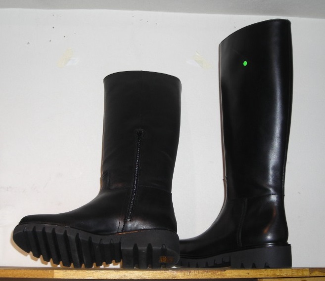  new goods * with defect * Italy made CORSO-ROMA* high class real leather made. long boots * black *24.0.