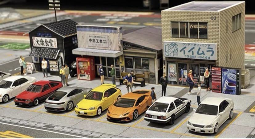 ①1/64 駐車場マット 交差点 道路 トミカサイズ ジオラマ 精密プリント MATTEL ホットウィール MINIGT Hot Wheelsの画像6