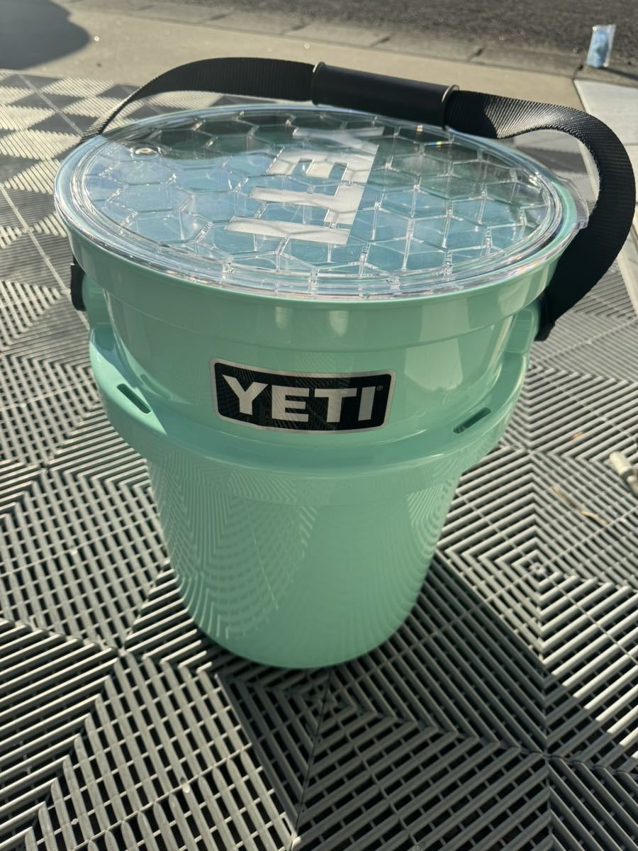 YETIバケツ 蓋付きイエティ ロードアウト YETI ミントグリーン未使用_画像1