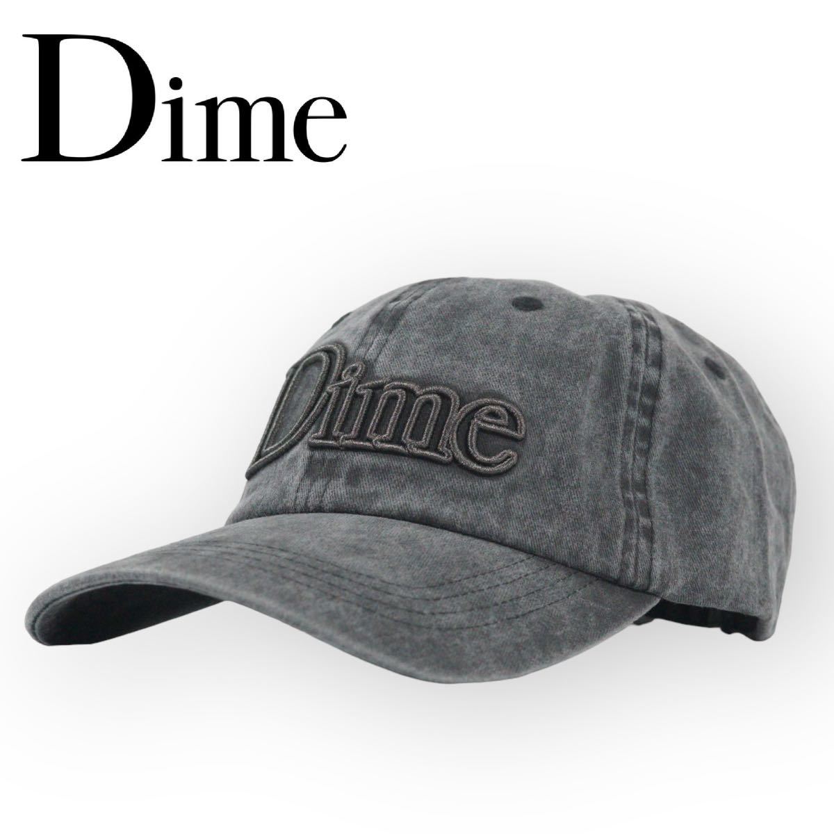 ◆DIME 3D Logo Cap　/ダイム　ウォッシュブラック　カーブキャップ　DIME MTL SKATE