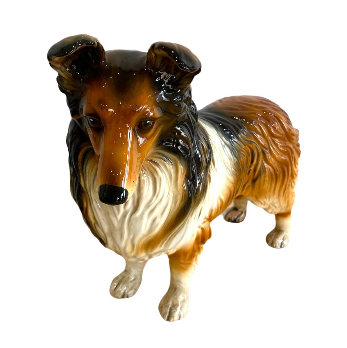 中古　コリー犬　陶器置物　オブジェ　犬の置物　陶磁器　エレガント　貴重/2147_画像5