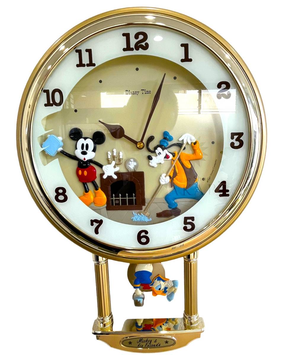 中古　ディズニースモールワールド　壁掛け時計　からくり時計　稼働　ミッキーマウス　Disney　Time/2142_画像1