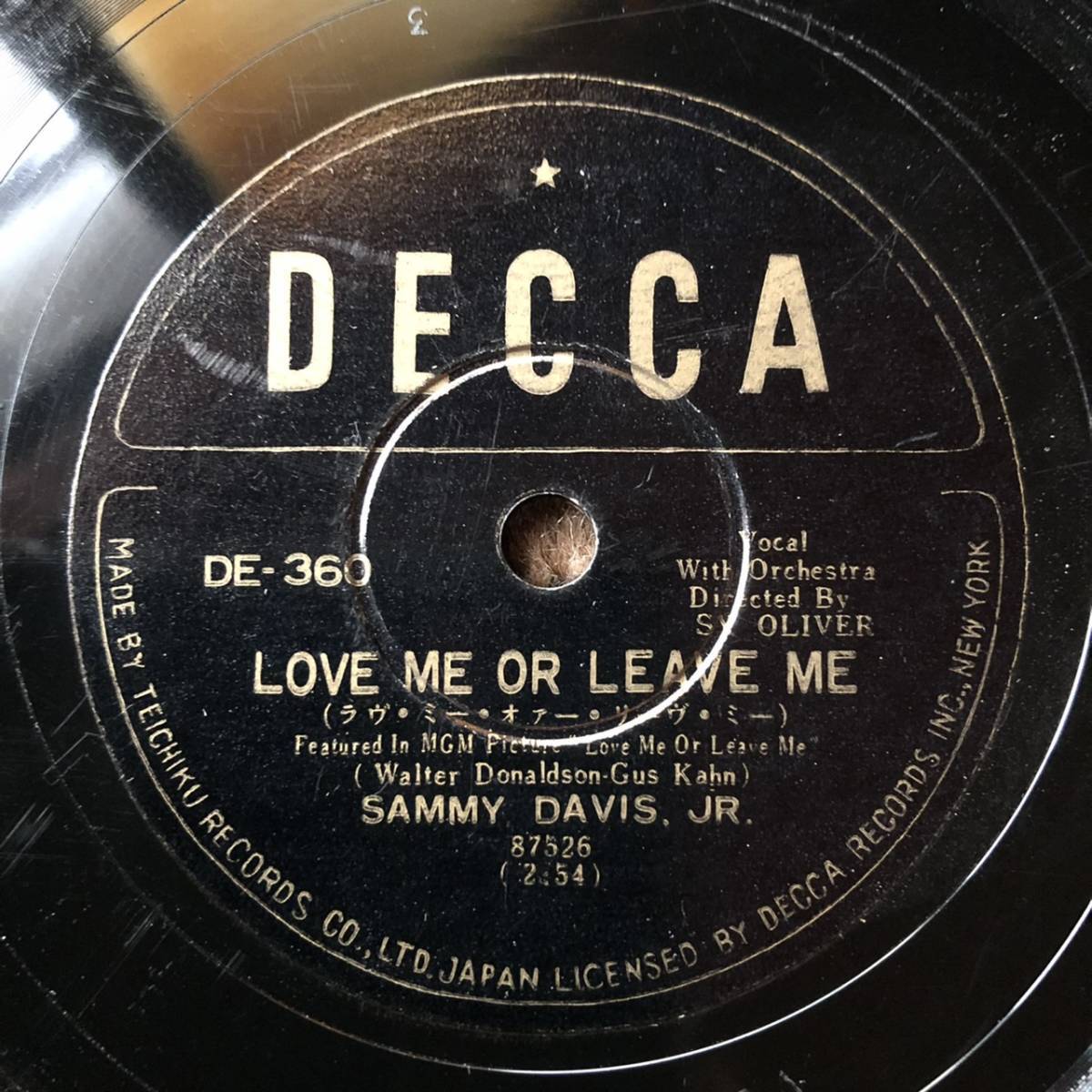 ジャズ・ボーカルSP盤SPレコード　Sammy Davis Jr.　サミー・デイヴィス・ジュニア　ラヴ・ミー・オア・リーヴミー　他　スイング感抜群