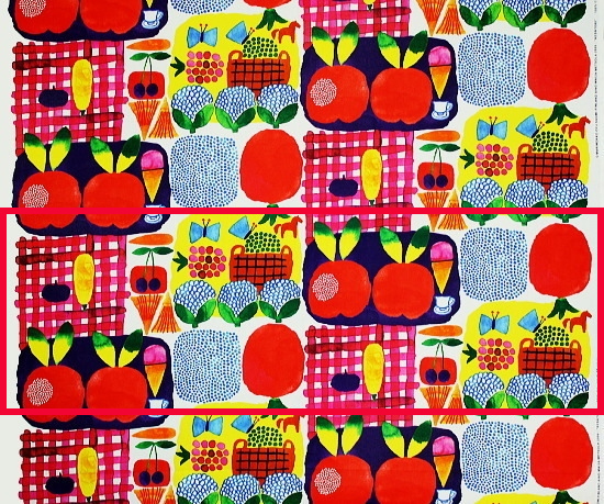 marimekko　カットクロス／はぎれ　ケサトリ　廃番品　全幅×50cm　マリメッコ_画像2