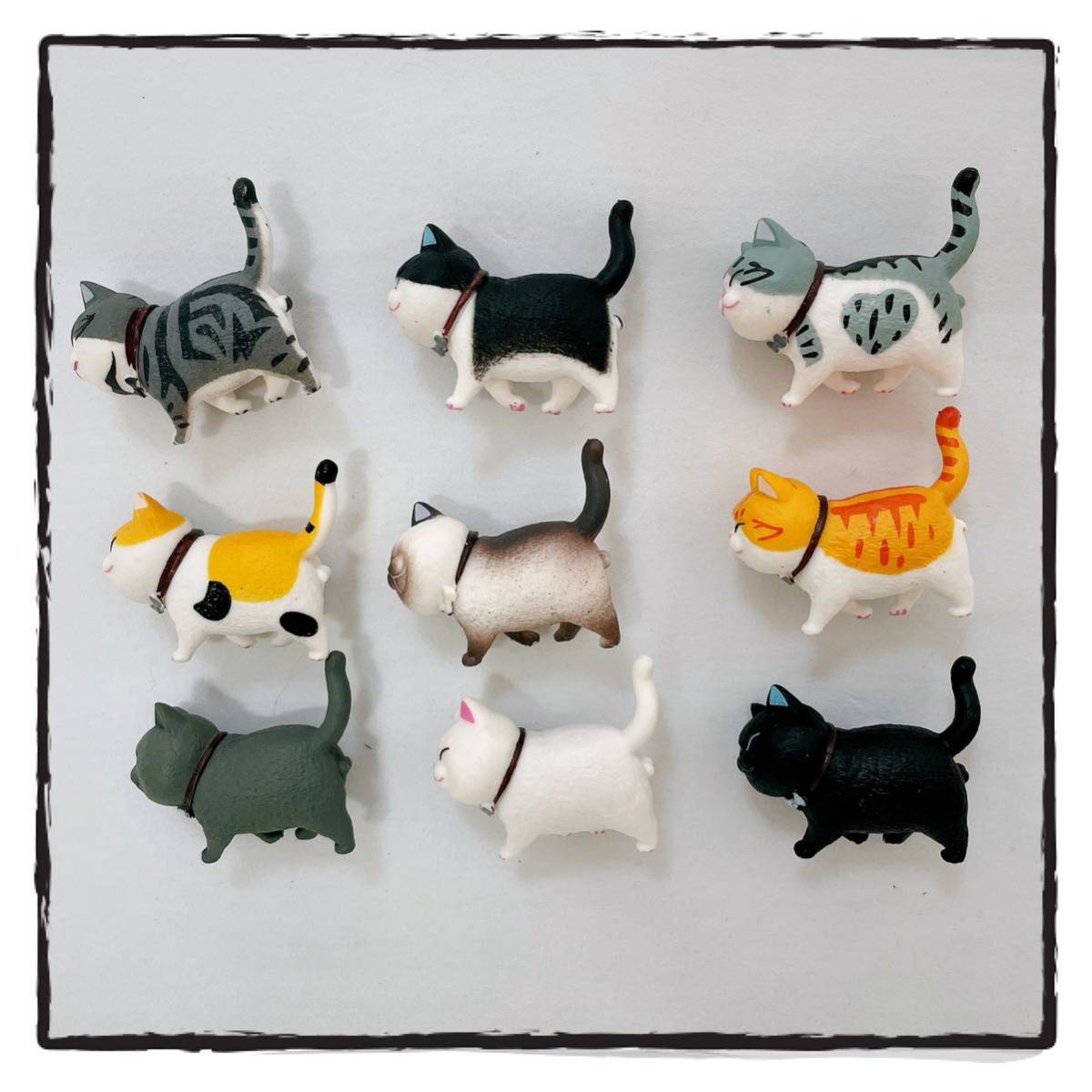 癒されるネコちゃんマグネットの9匹セット 3D立体デザイン　可愛いマグネット 置物 猫 ねこ_画像2