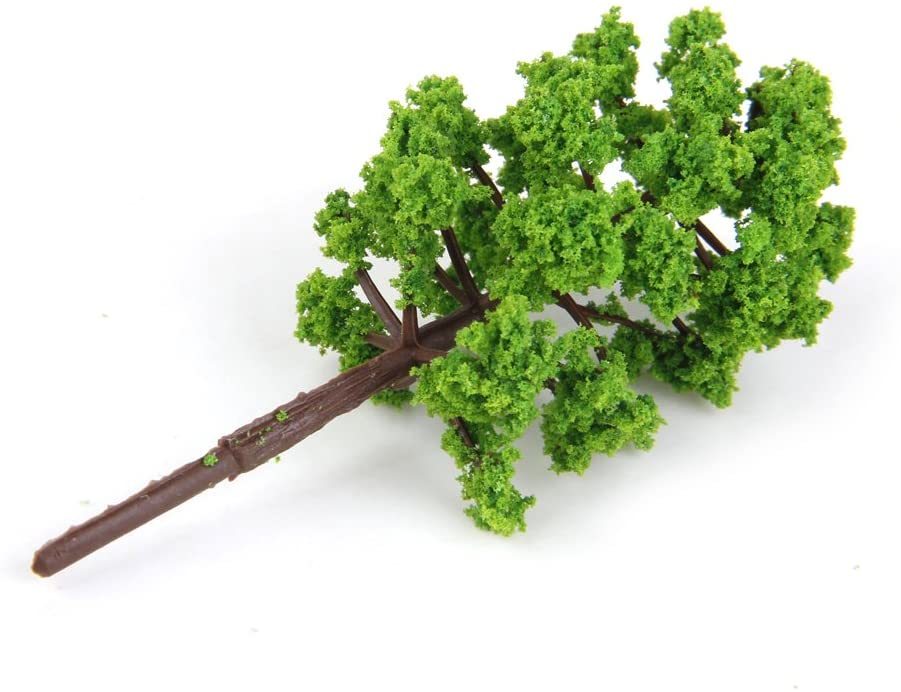 スケール：1/150 プラスチック製 樹木 木 樹 モデルツリー 20本セット 鉄道模型 ジオラマ制作 カラー：緑 ツリーの高さ：約8cm_画像4