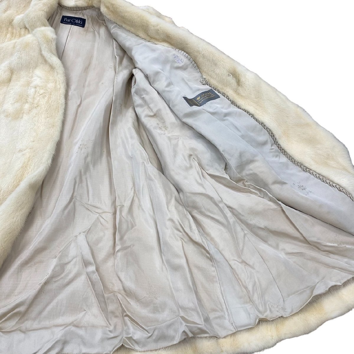 ◆◇◆ Fur Ohki 毛皮 サガミンク コート サファイヤミンク ホワイト 白 ジャケット SAGA MINK ミンク ロング 上着 冬物 レディース_画像7