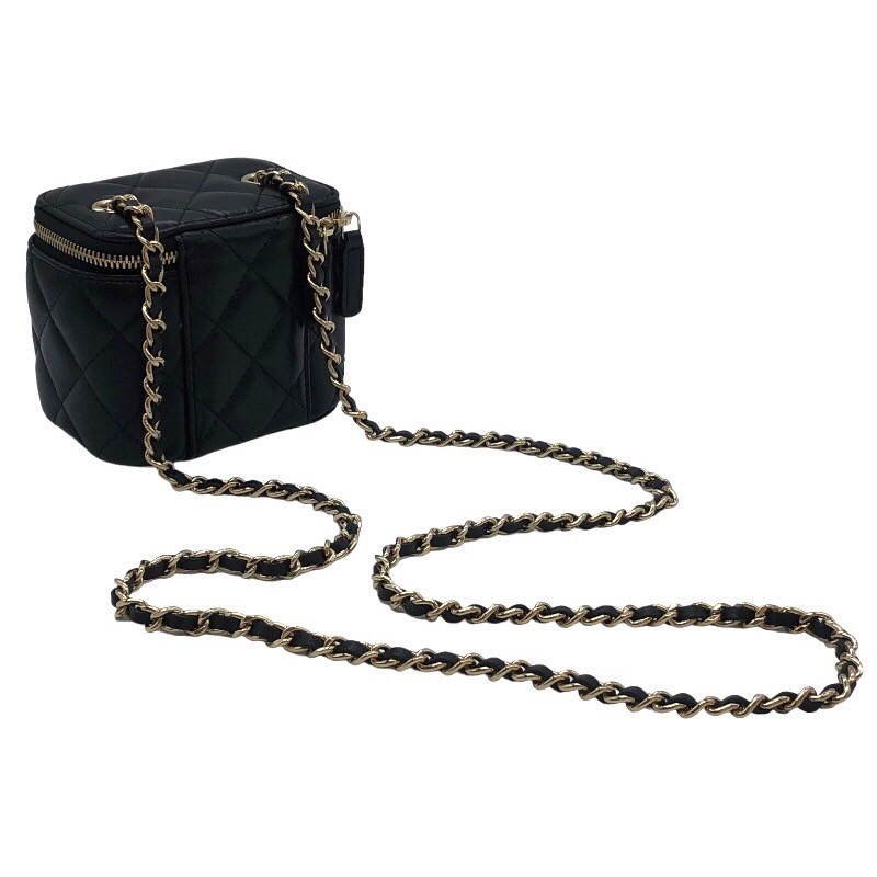 シャネル CHANEL スモールバニティバッグ AP1340 ブラック ゴールド金具 ラムスキン ショルダーバッグ レディース 中古_画像4