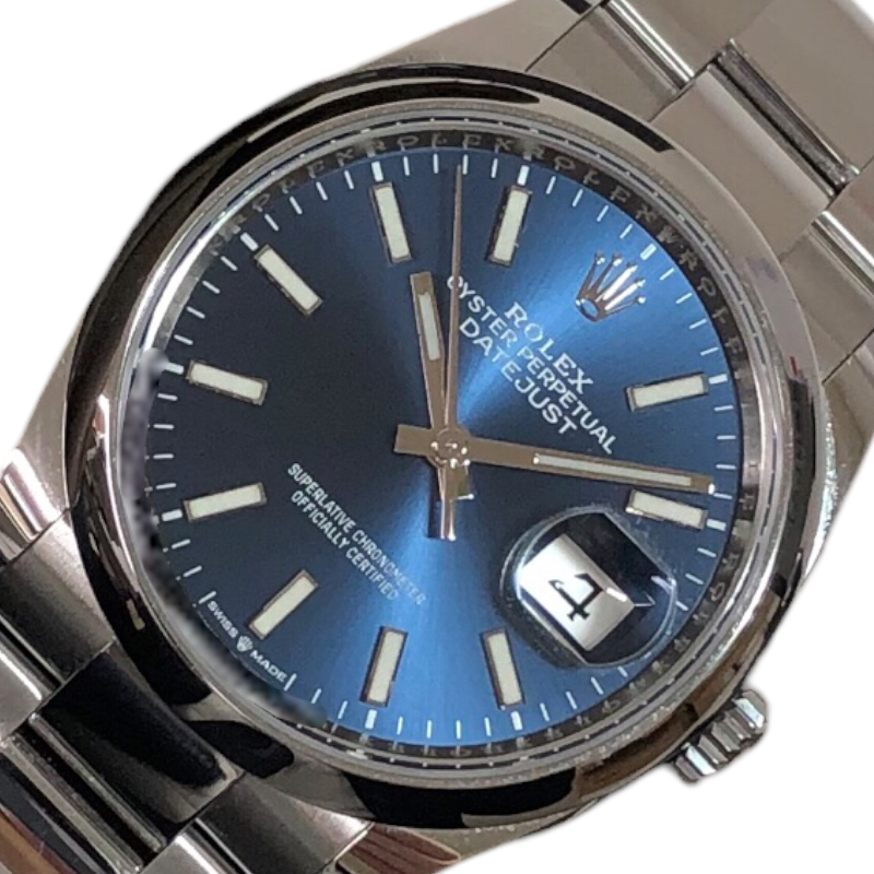 ロレックス ROLEX デイトジャスト36 126200 ブルー文字盤 ステンレススチール SS 腕時計 メンズ 中古