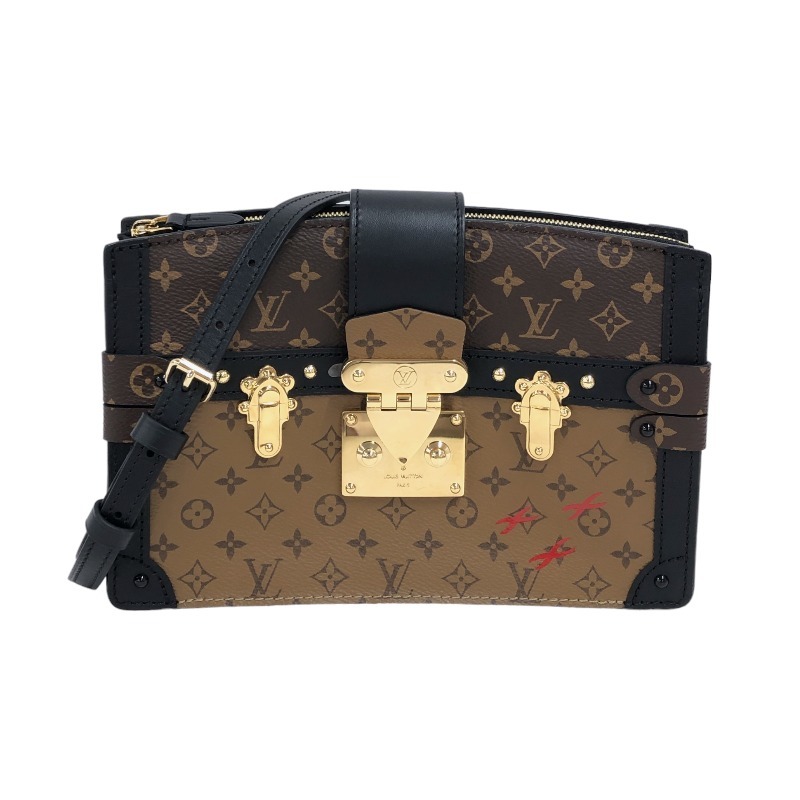 ルイ・ヴィトン LOUIS VUITTON トランク・クラッチ M43596 モノグラム・リバース モノグラムキャンバス ショルダーバッグ レディース 中古