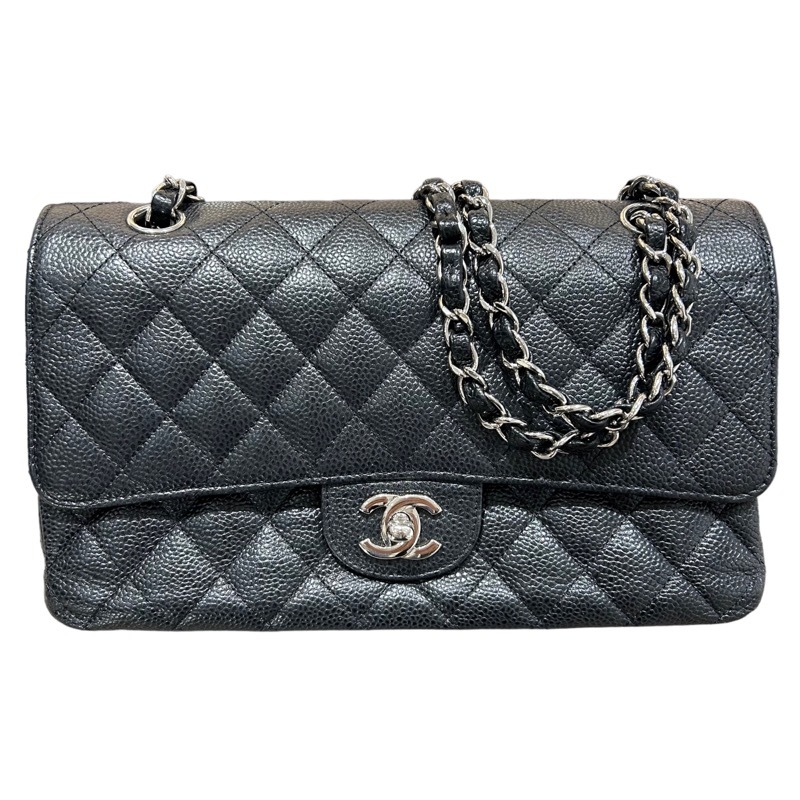 シャネル CHANEL マトラッセ25 A01112 ブラック/SV金具 キャビアスキン ショルダーバッグ レディース 中古