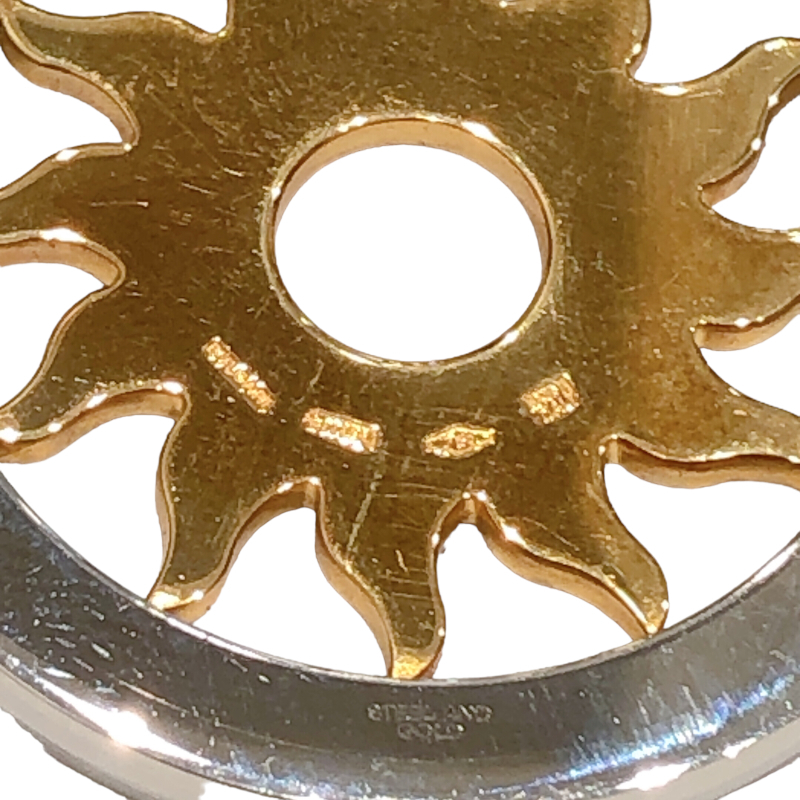  BVLGARY BVLGARI тонн do солнечный короткое колье SS/750YG/ diamond K18 желтое золото 750YG/ нержавеющая сталь ювелирные изделия б/у 