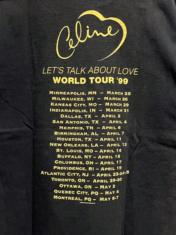 90s Celine Dion セリーヌ・ディオン 1999 My Heart Will Go On ツアーTシャツ タイタニック Tシャツ Mサイズ バンドT_画像6