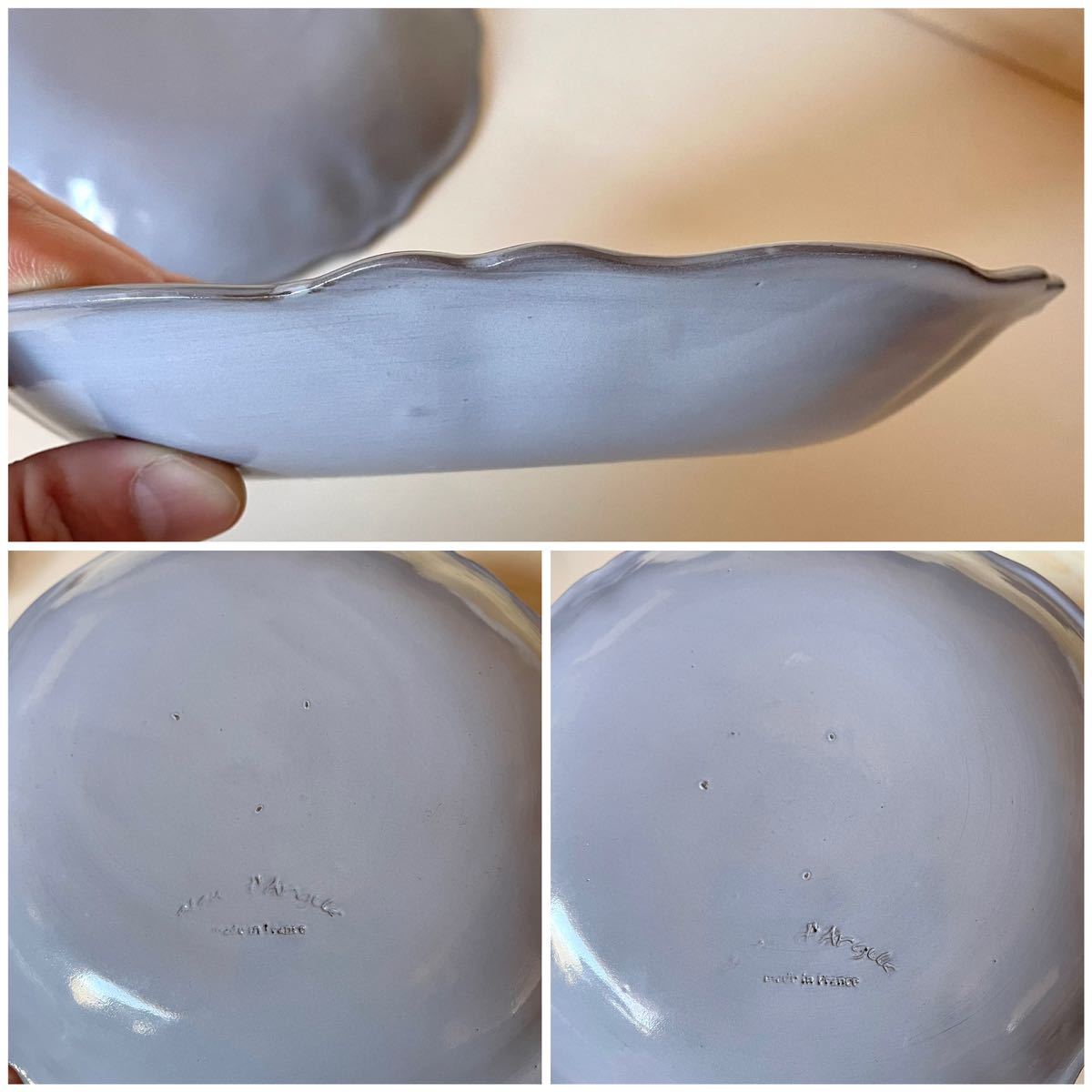 Bleu d'Argile ブルーダルジル フランス 22cm スープ皿 プレート グレー ペア_画像10