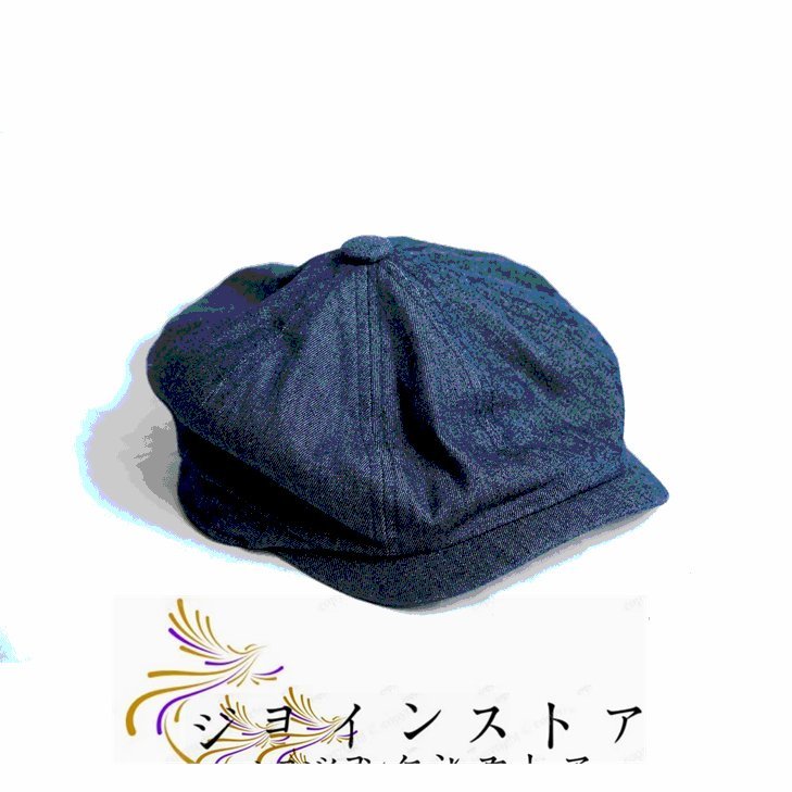美品 レトロ 帽子 ハット キャスケット 大きいサイズ メンズ 紳士用 リネン カジュアル ファッション ネイビー_画像5