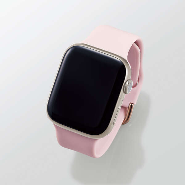 【4コ】エレコム Apple Watch 45 44 42mm 用 シリコンバンド 汗や水に強く装着感の良いシリコン製 ピンク AW-45BDSCGPN 4549550240758