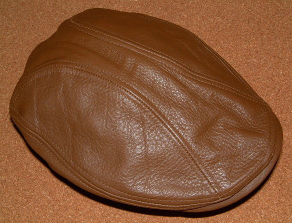 新品 ポニーエクスプレス 肉厚 スムース レザー 本革製 スリムフィット ハンチング 「茶/ブラウン」 (XLサイズ/約61cm) キャスケット 帽子_画像3