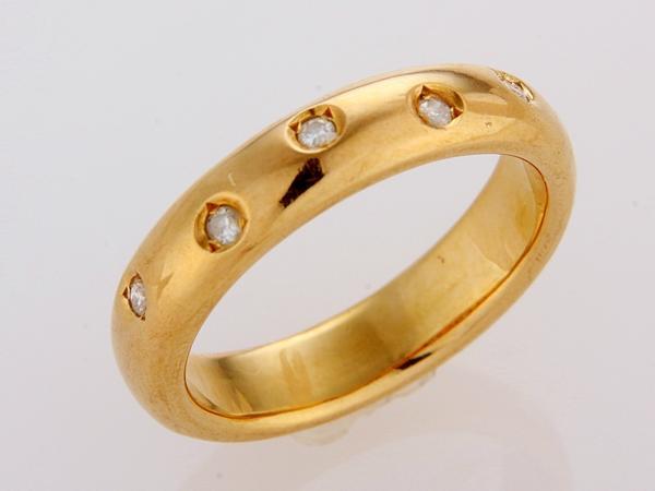 ★☆見て！K18金0.07Ctダイヤリング甲丸指輪9号！MJ-1237