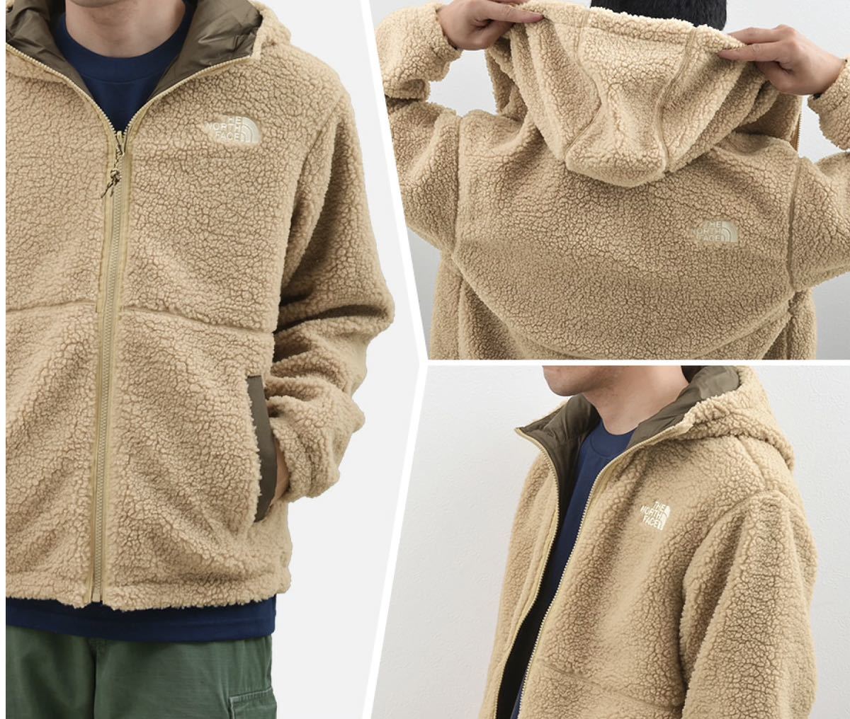 ☆★☆新品☆海外限定☆THE NORTH FACE★WHITE LABEL☆ホワイトレーベル　フリースジャケット　リバーシブル　ブラウン　M ユニセックス_画像4