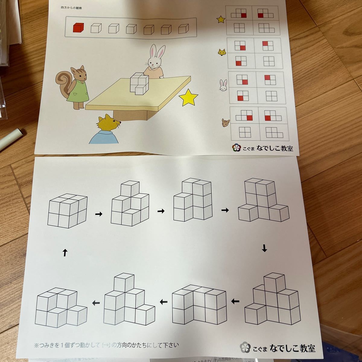 未使用　こぐま会　積み木　四方からの観察　こぐまなでしこ教室　小学校受験　国立小学校受験　対策_画像2