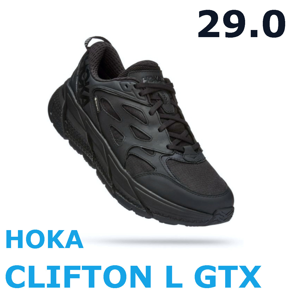 29 HOKA ONE ONE CLIFTON L GTX スニーカー 黒 ホカ オネオネ クリフトン ゴアテックス _画像1