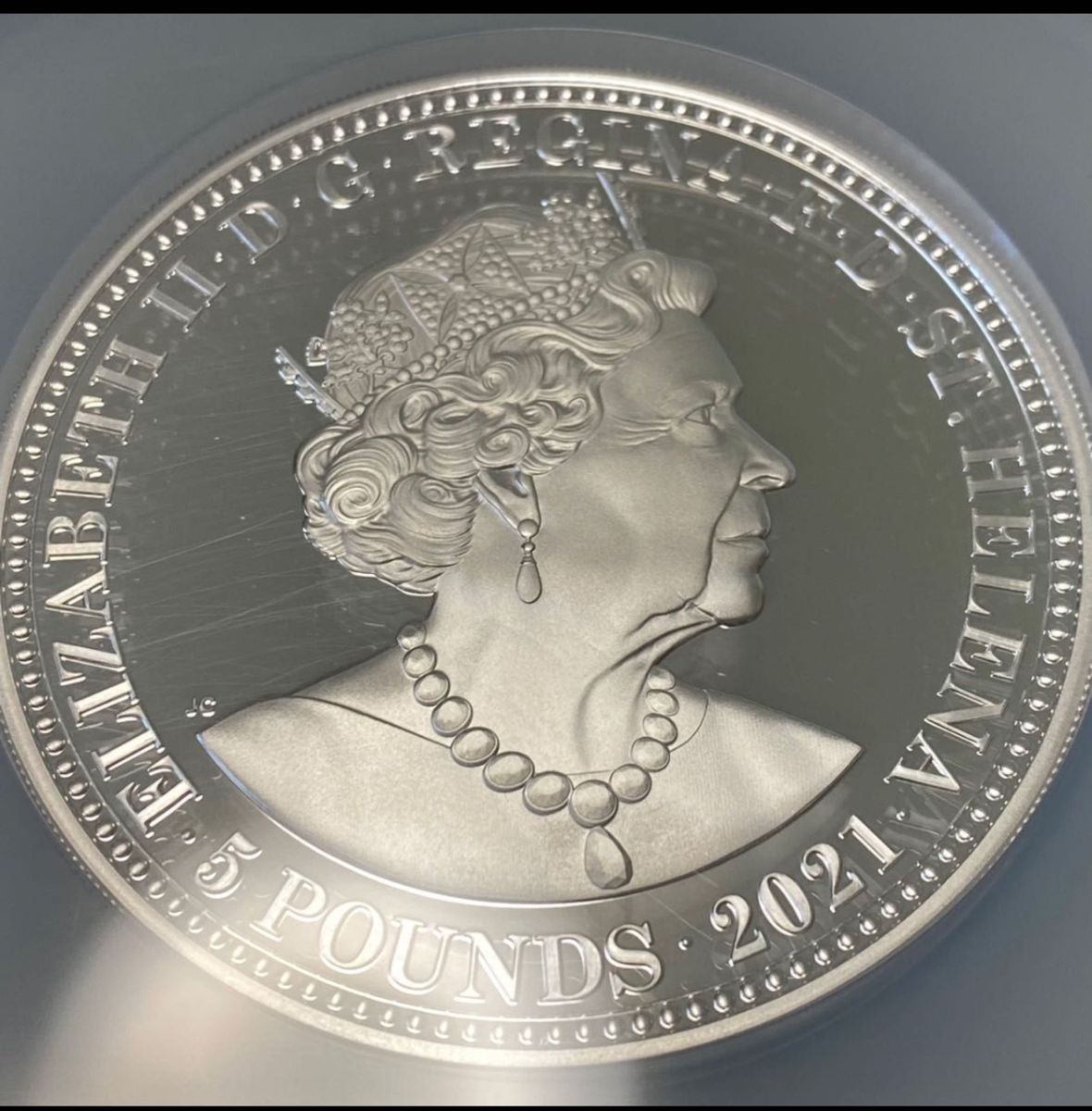 巨大銀貨 5oz £5 スリーグレイセス NGC鑑定 モダンコイン アンティークコイン 銀貨 コイン