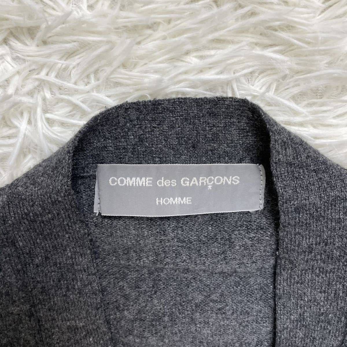 超希少 90s comme des garconコムデギャルソンオム 田中オム AD1999 カーディガン ウール ニット ヴィンテージ アーカイブ グレー 川久保玲_画像7