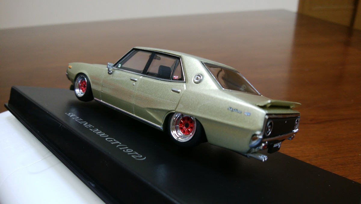 絶版！美品！アオシマ DISM 1/43 SKYLINE 2000 GT CUSTOM STYLE スカイライン GC110 ヨンメリ_画像5