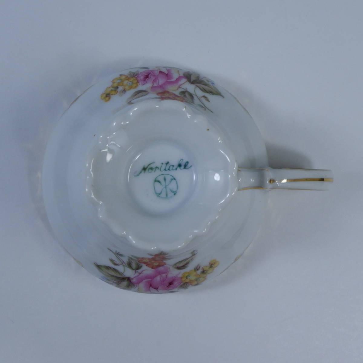  Old Noritake flower pattern small cup & saucer Noritake- maru ki seal ...