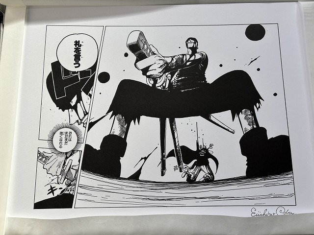 ワンピース The Press 礼を言う ゾロ マンガアート サイン入り 原画 ONE PIECE 尾田栄一郎_画像8