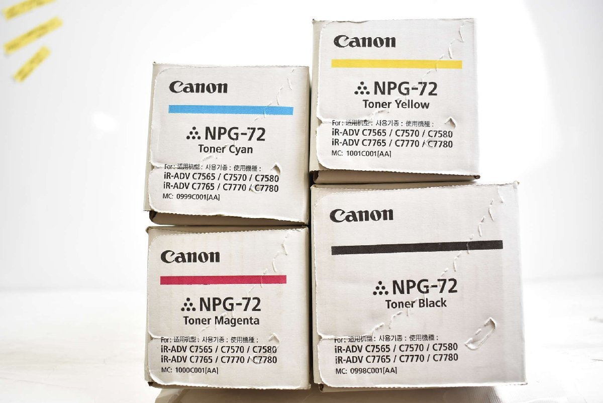 未使用 CANON 純正 トナー NPG-72 4色（シアン・マゼンタ・イエロー・ブラック） キャノン ITEHLC1XIY08-YR-N24-byebye_画像4