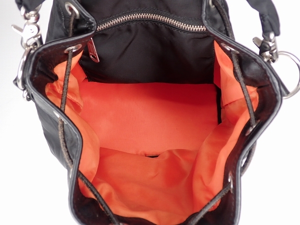PORTER draw -stroke ring bag * Porter Yoshida bag / pouch / handbag / lady's / black tongue car /@B1/23*12*3-1