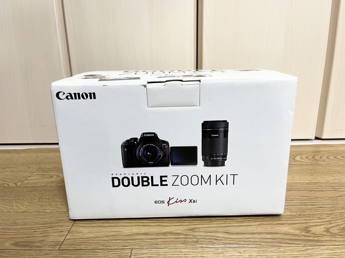 【希少品】Canon DOUBLE ZOOM KIT EOS kiss X8i ZOOM EF-S 18-55mm 3.5-5.6 IS STM 55-250mm 4-5.6 ダブルズームキット デジカメ キャノン_画像1