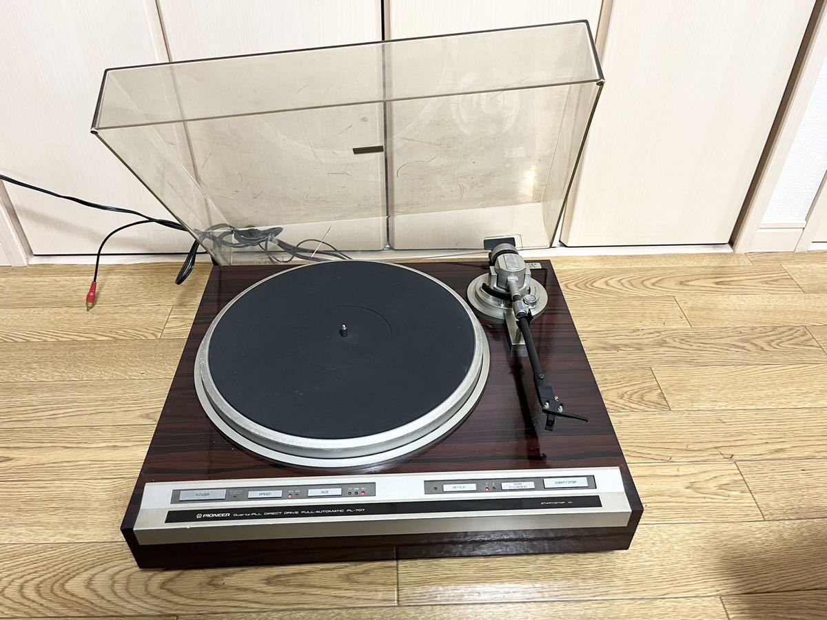 【希少品】Pioneer PL-707 レコードプレーヤー ターンテーブル パイオニア 木製 アンティーク 通電確認済み 現状品_画像2