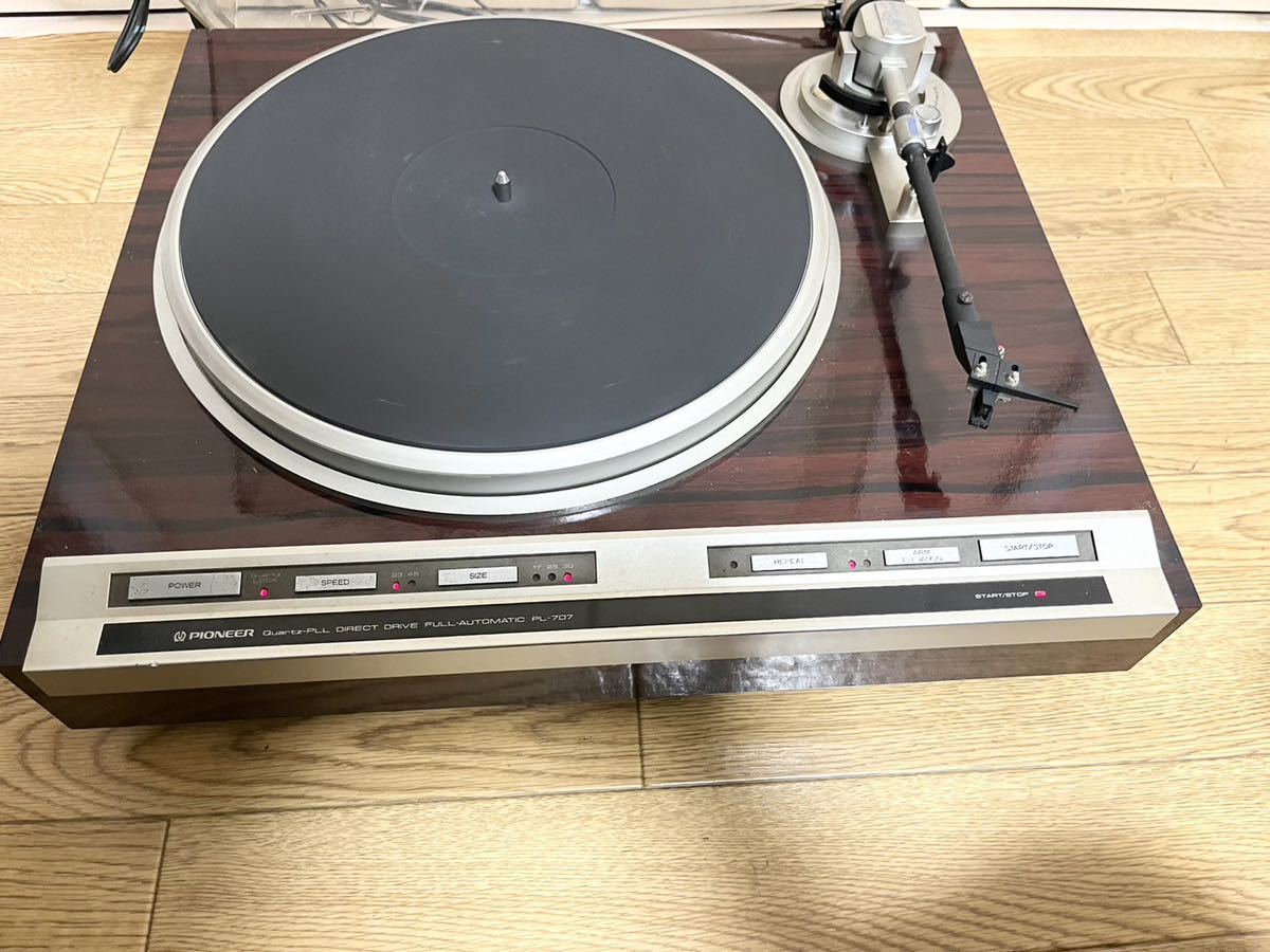 【希少品】Pioneer PL-707 レコードプレーヤー ターンテーブル パイオニア 木製 アンティーク 通電確認済み 現状品_画像3