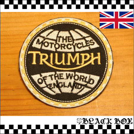 英国 インポート ワッペン パッチ TRIUMPH トライアンフ カフェレーサー CAFE RACER ロッカーズ ROCKERS UK GB バイク バイカー 066-2_画像1