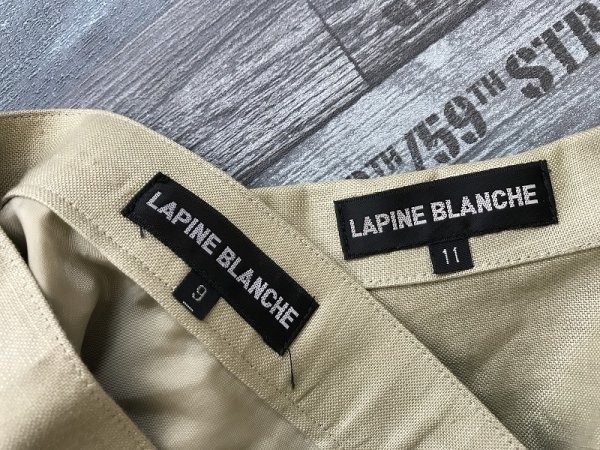 〈レターパック発送〉LAPINE BLANCHE ラピーヌ ブランシュ レディース 麻 薄手 肩パッド ジャケット・スカート 上下セットアップ 上11 下9_画像2