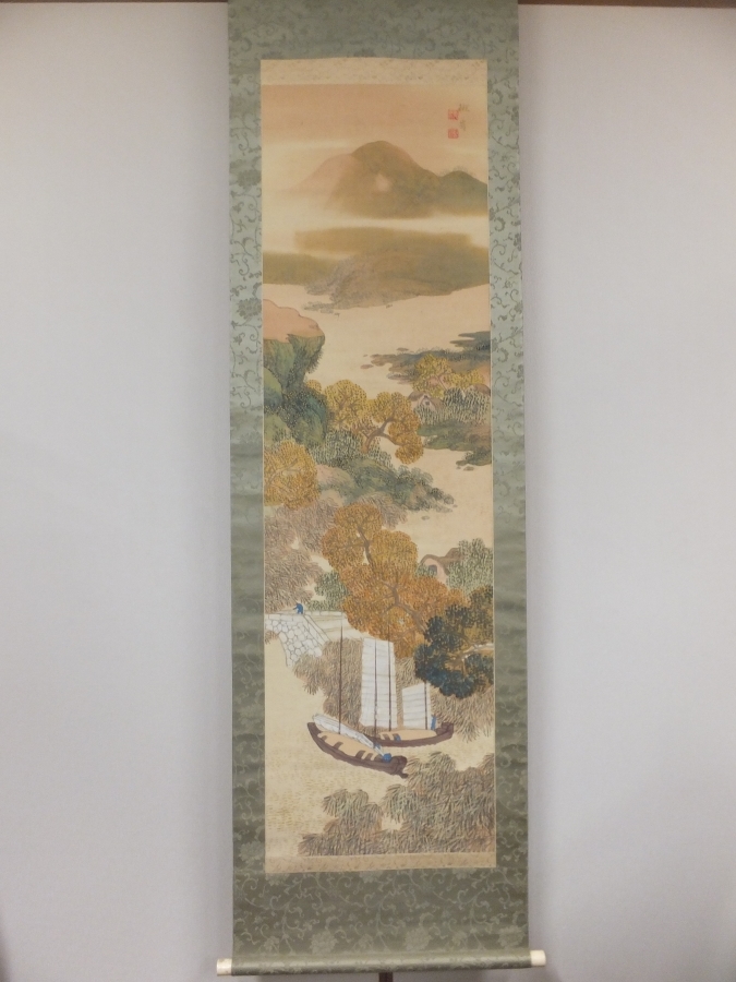 [ genuine work guarantee ] height ... autograph water .. boat . map Japanese picture house collector discharge goods ( Takeuchi .. Yamamoto spring . Kikuchi . writing ) Ooita prefecture hanging scroll work what point also including in a package possible 