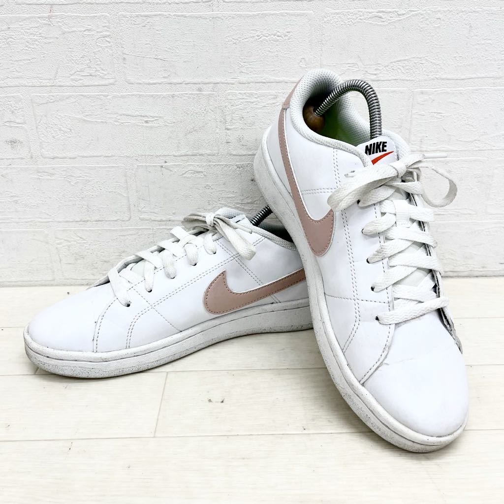 1256◎ NIKE COURT ROYAL 2 ナイキ コート ロイヤル 靴 シューズ スニーカー ローカット フラットソール ホワイト レディース24.5_画像1