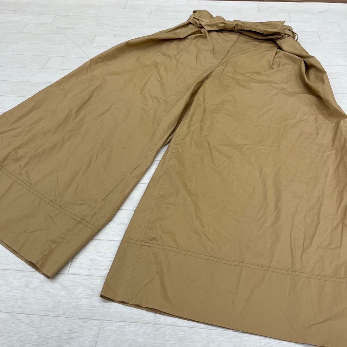 1254* ICB I si- Be pants bottoms trousers gaucho wide casual plain Brown lady's 9