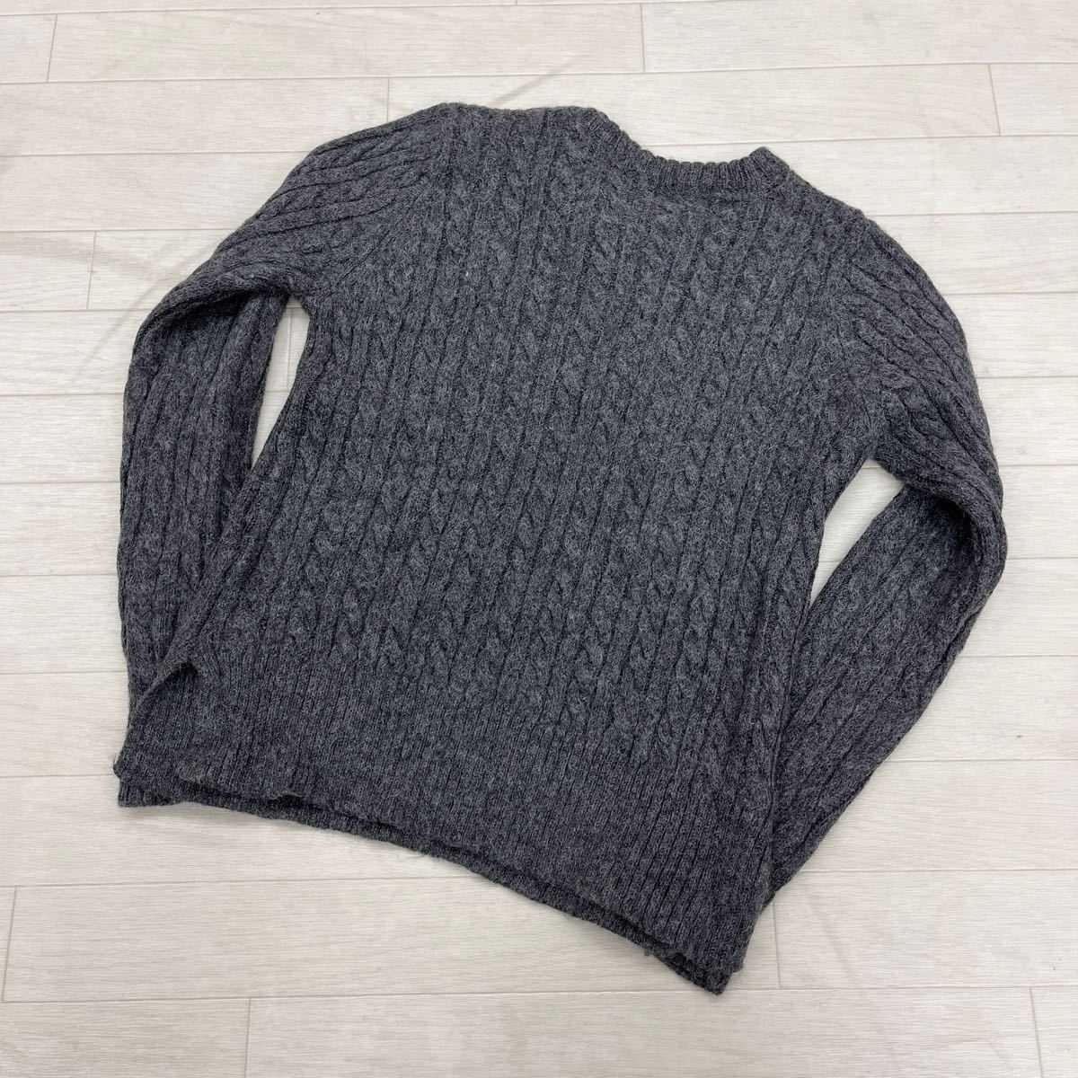 1261* nano universe Nano Universe tops pull over knitted sweater long sleeve casual gray lady's M