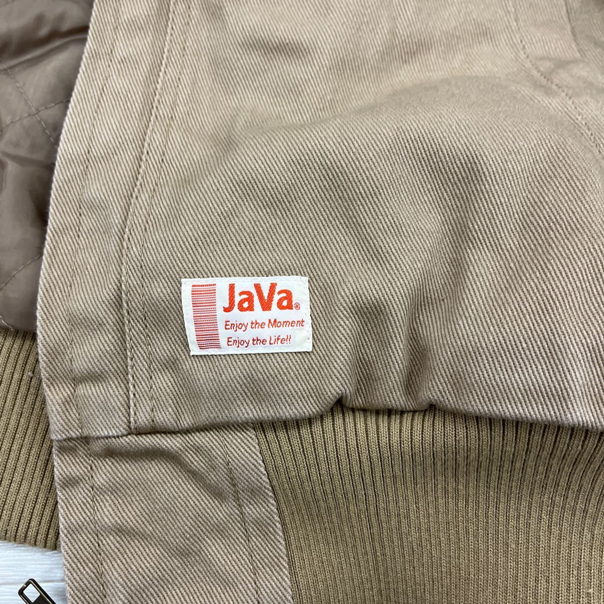 1268◎ Java ジャバ トップス ジャケット アウター 中綿 裏地 キルティング フルジップ カジュアル ベージュ レディースXL_画像4