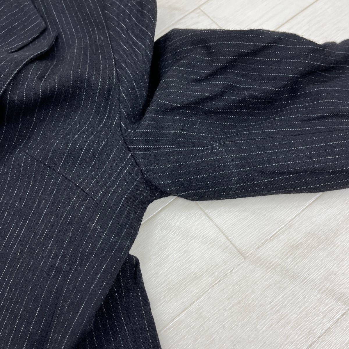 1268* VICKY Vicky setup suit tailored jacket slacks pants stripe black lady's 