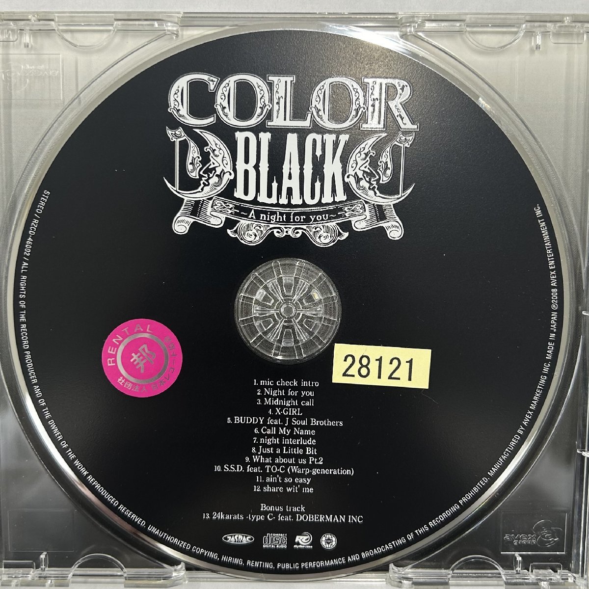 【送料無料】cd48219◆COLOR/BLACK～A night for you～（アルバム）/中古品【CD】_画像3